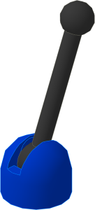 ~_Hinge Control Stick and Base (Complete) Black/Blue (Obsolete)