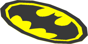 Sticker  2.2 x  3.7 Oval with Batman Logo Yellow/Black