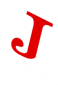 Sticker Tail Right with Red "J" on White
