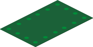 Sticker  2.6 x  1.6 with Dark Green Cover and Green Bolts