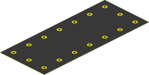 Sticker  3.8 x  1.6 with Yellow Nuts on Black Background