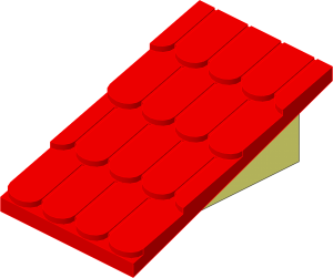 Fabuland Roof Slope without Top Hole (Complete) Red