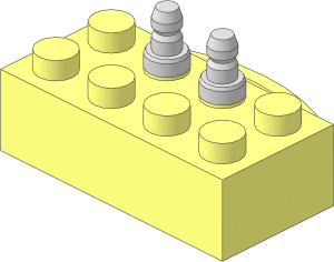 Electric Train 12V Brick  2 x  4 Type 1 (Pushed In Contacts)