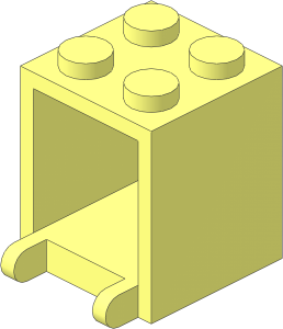 Container Box  2 x  2 x  2 with Solid Studs