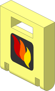 Container Box  2 x  2 x  2 Door with Fire Logo Red/Orange/Yellow Pattern