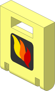 Container Box  2 x  2 x  2 Door with Fire Logo Yellow/Orange/Red Pattern