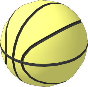 Minifig Basketball with Black Spokes Pattern