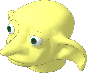 Minifig Head Elf with Green Eyes Pattern