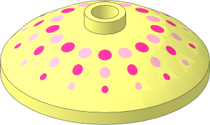 Dish  3 x  3 Inverted with Bright Pink and Magenta Dots Pattern