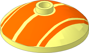 Dish  3 x  3 Inverted with Orange Stripes Pattern