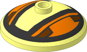 Dish  3 x  3 Inverted with Dark Orange and Silver SW Embo Hat Pattern
