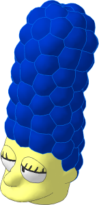 Minifig Head Simpsons Marge Simpson with Eyes Looking Right Pattern