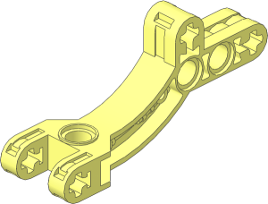 Constraction Block  2 x  7 x  3 Curved with Forked Axle Hole