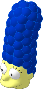 Minifig Head Simpsons Marge Simpson with Wide Open Eyes Pattern