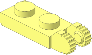 Hinge Plate  1 x  2 Locking with Dual Finger on End Vertical with Groove on Short Side