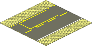 Baseplate 32 x 32 Road 6-Stud Straight with Pit Stop Pattern