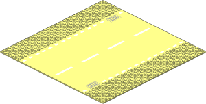 Baseplate 32 x 32 Road 6-Stud Straight with White Road Edge Pattern