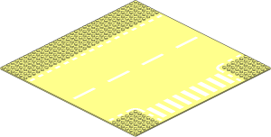 Baseplate 32 x 32 Road 6-Stud T-Junction with White Road Edge and Pedestrian Crossing Pattern
