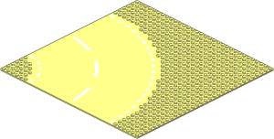 Baseplate 32 x 32 Road 6-Stud Curve with White Road Edge Pattern