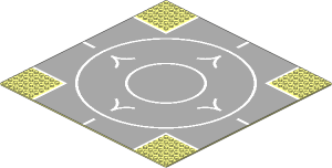 Baseplate 32 x 32 Road 6-Stud Crossroads with Runway Pattern