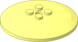 Dish  6 x  6 Inverted with Solid Studs