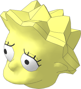Minifig Head Simpsons Lisa Simpson with Worried Eyes Pattern