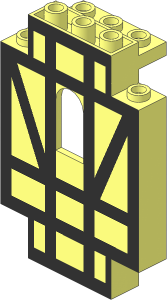 Panel  2 x  5 x  6 Wall with Black Half-Timber Pattern