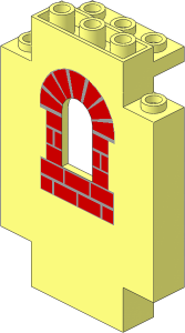 Panel  2 x  5 x  6 Wall with Red Window Bricks Pattern