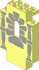 Panel  2 x  5 x  6 Wall with Light Grey Pilasters and Window Stones Pattern