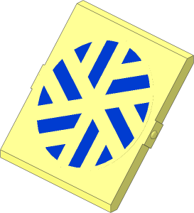 Glass for Window  4 x  4 x  3 Roof with Blue Snowflake Logo Sticker