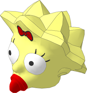 Minifig Head Simpsons Maggie Simpson with Wide Open Eyes Pattern