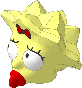 Minifig Head Simpsons Maggie Simpson with Worried Eyes Pattern