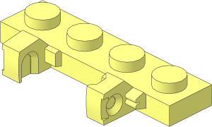Hinge Plate  1 x  4 Locking with Two Single Fingers on Side