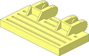 Hinge Tile  2 x  4 with Ribs Locking with Rear Reinforcements