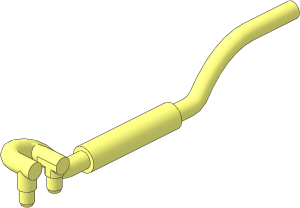 Exhaust Pipe Twin Inlet 11L Right