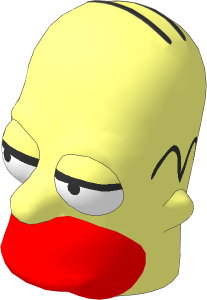 Minifig Head Simpsons Homer Simpson with Half Closed Eyes Pattern