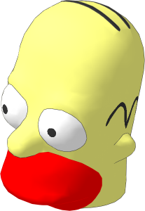 Minifig Head Simpsons Homer Simpson with Wide Open Eyes Pattern