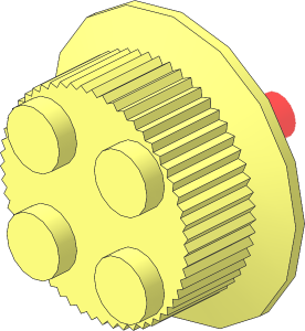Train Wheel 4 Studs with Traction Teeth with Stub Axle