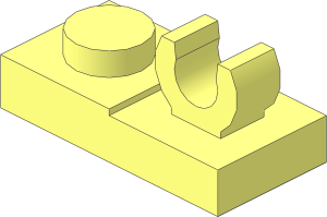 Plate  1 x  2 with Single Clip on Top (Thick C-Clip)