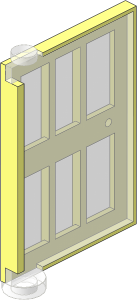 Door  1 x  4 x  5 Right with 6 Panes with TransClear Glass