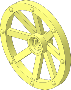 Wheel  2.8 x 34 with  8 Spokes with Notched Hole for Wheel Holding Pin