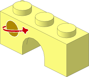 Arch  1 x  3 with Classic Space Logo Pattern