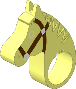 Animal Horse Head with Brown/White Tack Pattern