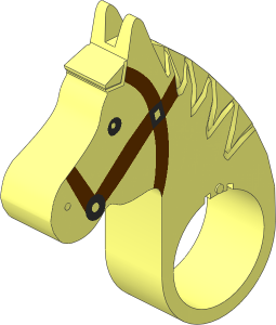 Animal Horse Head with Brown/Black Tack Pattern