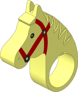 Animal Horse Head with Red/Black Tack Pattern