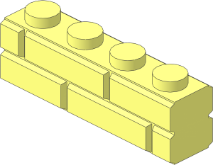 Brick  1 x  4 with Embossed Bricks