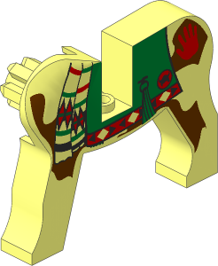 ~Animal Horse Body Left with Green Blanket and Red Hand Pattern