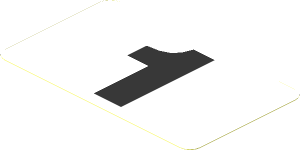 Sticker  2.3 x  3.9 Rounded Rectangle with Black "1" on White Background