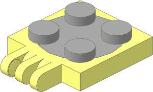 Turntable  2 x  2 Plate Base with Hinge with Light Grey Top