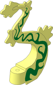 Animal Dragon Tail Oriental with Metallic Gold Pattern